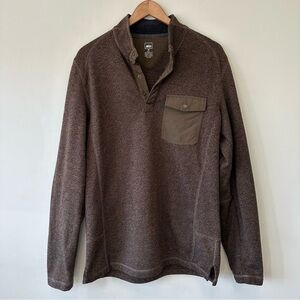 REI 1/4 Snap Brown Fleece Pullover